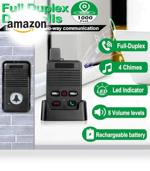 Waterproof Full Duplex Wireless Doorbell — Kits, UHAXZ
