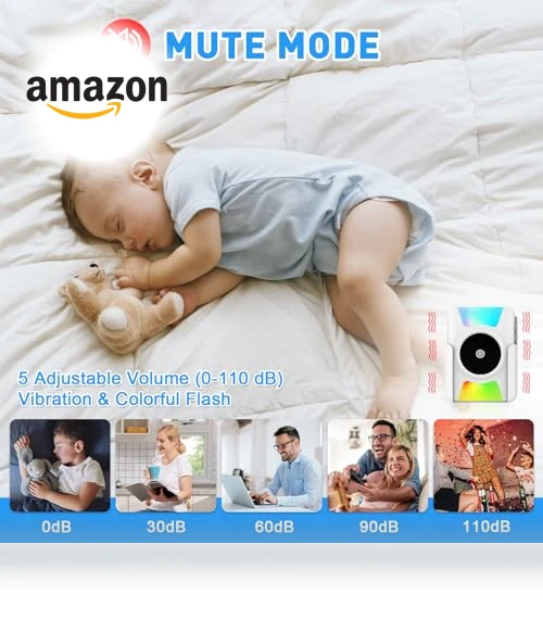 Wireless Doorbell with Vibrating and LED Flashing Alerts — Kits, SanJie