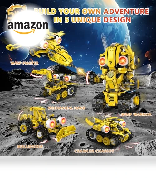 5-in-1 STEM Robot Building Kit — Interactive Figures & Robots, AKWME