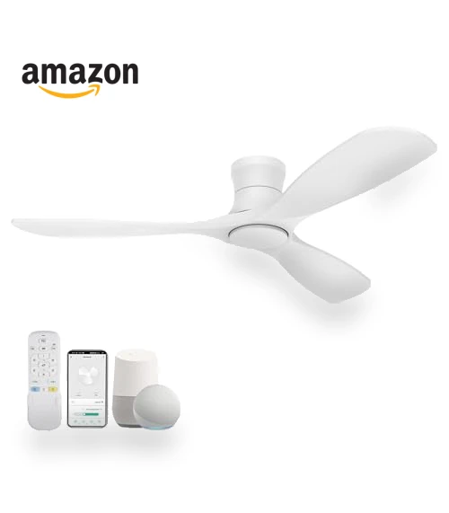 52” Wood Smart Flush Mount Ceiling Fan with Lights and Remote — Ceiling Fan Wall Controls