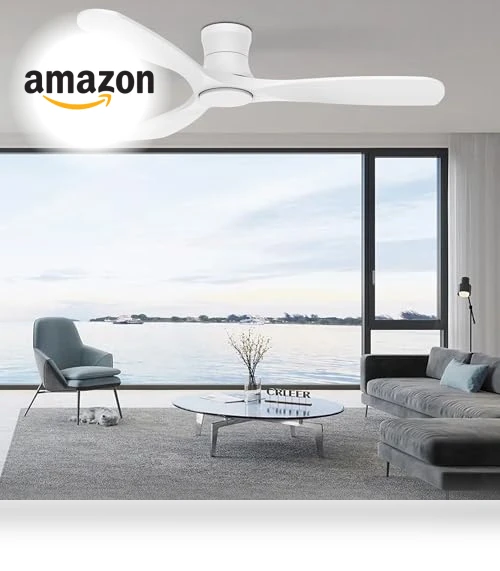 52” Wood Smart Flush Mount Ceiling Fan with Lights and Remote — Ceiling Fan Wall Controls