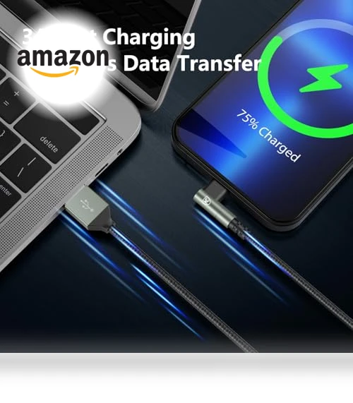 90 Degree iPhone Charger Cable — Lightning, KIYODA