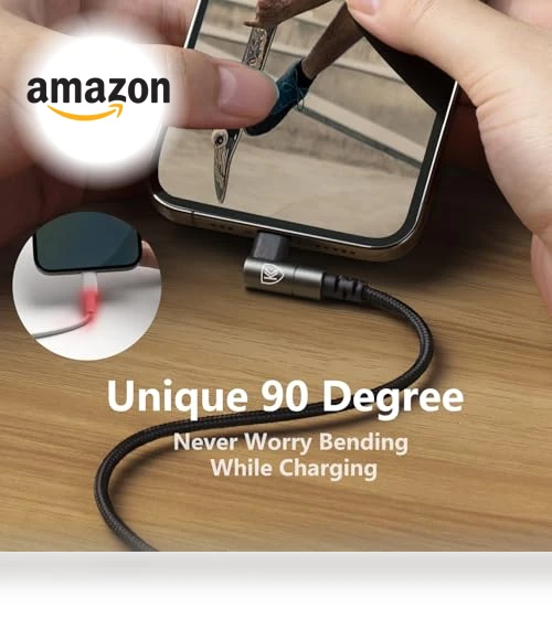90 Degree iPhone Charger Cable — Lightning, KIYODA