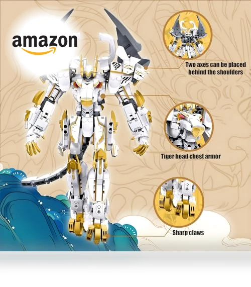 Flexible Cool White Tiger Warrior Model Kit — Construction Kits, HIGH GODO
