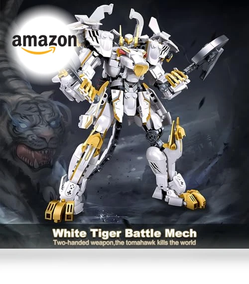 Flexible Cool White Tiger Warrior Model Kit — Construction Kits, HIGH GODO