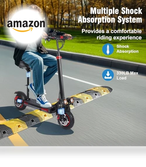 Folding Electric Scooter with Seat & Double Suspension — Push Scooters, ITOYXES