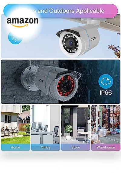 Home Security Camera System with AI Human Vehicle Detection — Outdoor Security Cameras, ZOSI