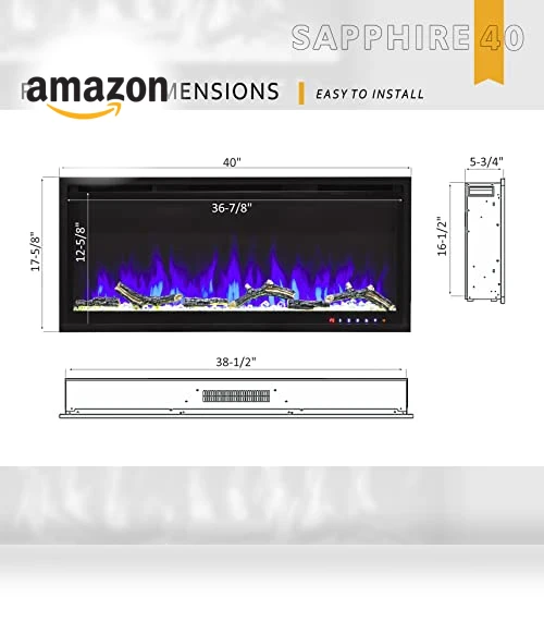 Sapphire 40 Electric Fireplace — Electric Heating Solutions, FIREBLAZE Where Warmth Begins