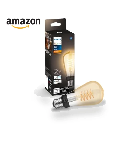 Smart 60W ST19 Filament LED Bulb — LED, Philips Hue