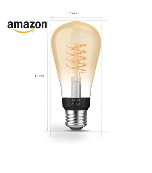 Smart 60W ST19 Filament LED Bulb — LED, Philips Hue