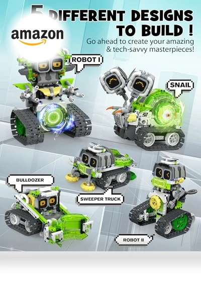 STEM AI Robot Toys Building Set — Interactive Figures & Robots, Opmind