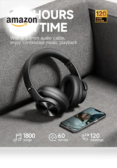 Upgraded Bluetooth Headphones — Over-Ear Headphones, Picun