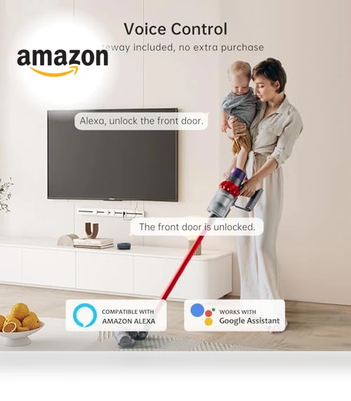 WiFi Keyless Entry Door Lock with Handle — Smart Home Security, hornbill