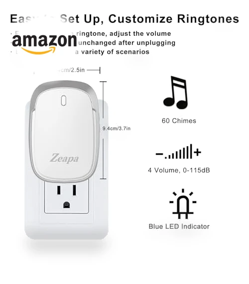 Wireless Doorbell with 2 Transmitter & 2 Receiver — Kits, Zeapa