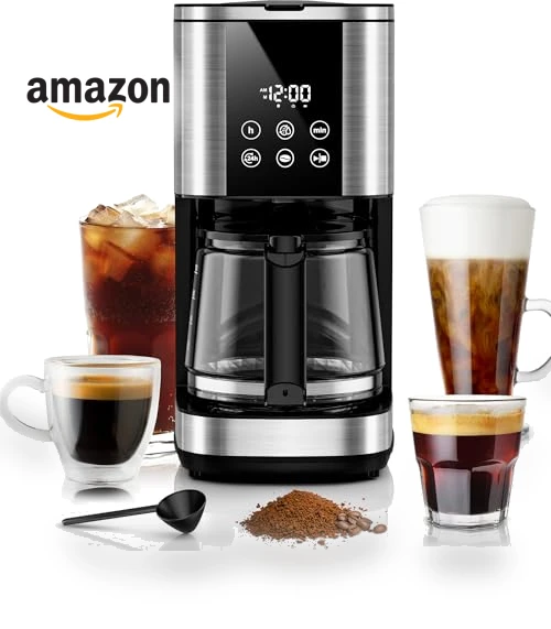 10-Cup Drip Coffee Maker with LED Display & Touch Screen — Coffee Makers, Kismile