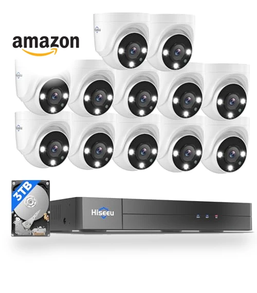 12CH 3K Wired Security Camera System — Security Cameras, Hiseeu