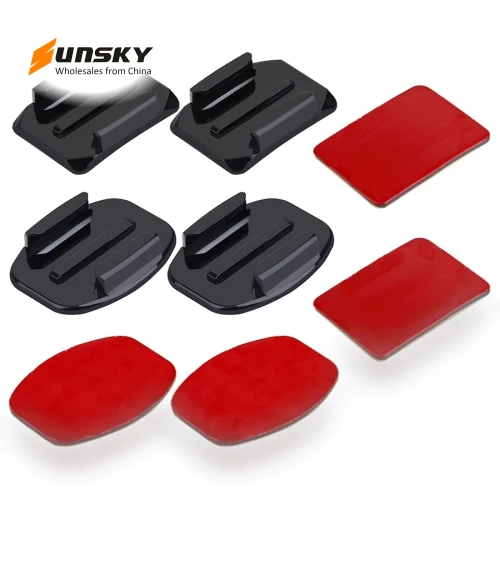 2 PCS Curved Surface Mounts + 2 PCS Flat Surface Mounts + 4 PCS Adhesive Mount Stickers — Wearable Cameras, PULUZ