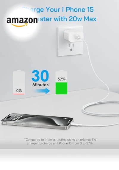 20W PD Fast Charger Block with 6Ft USB C Cable — Chargers, Shenzhen Yijiapin Trading Co., Ltd.