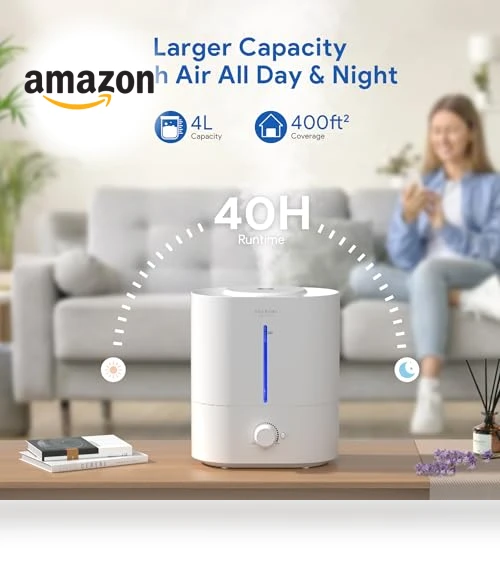 4L Cool Mist Humidifier with Diffuser — Air Moisturizers, ASAKUKI