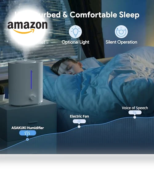 4L Cool Mist Humidifier with Diffuser — Air Moisturizers, ASAKUKI