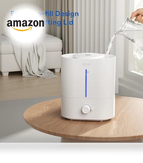 4L Cool Mist Humidifier with Diffuser — Air Moisturizers, ASAKUKI