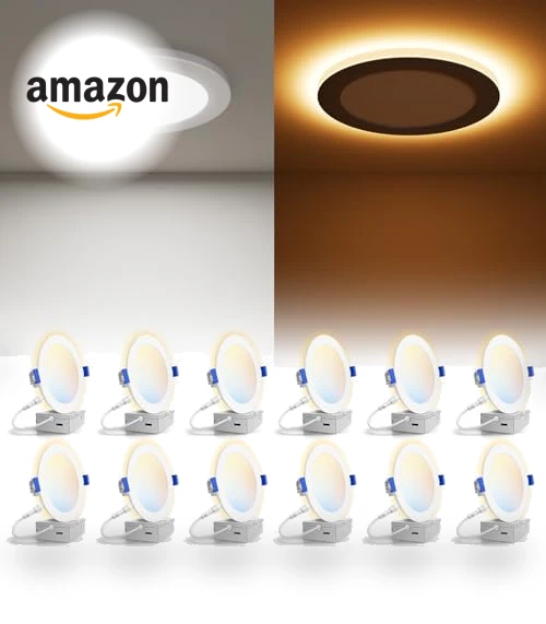 6 Inch Canless LED Recessed Light with Night Light — LED, VOLISUN