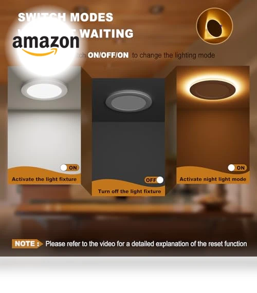 6 Inch Canless LED Recessed Light with Night Light — LED, VOLISUN