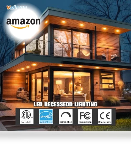 6 Inch Canless LED Recessed Light with Night Light — LED, VOLISUN