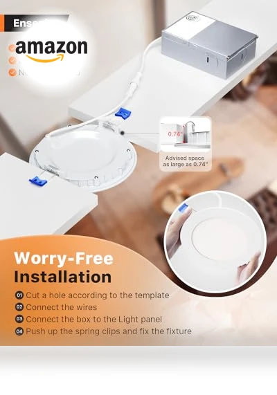 6 Inch LED Recessed Ceiling Light — Kits, Ensenior