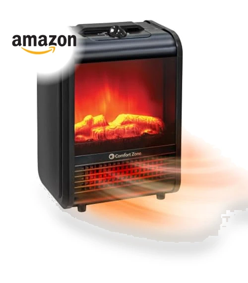 Electric Mini Fireplace Space Heater — Portable Heating Solutions, Comfort Zone
