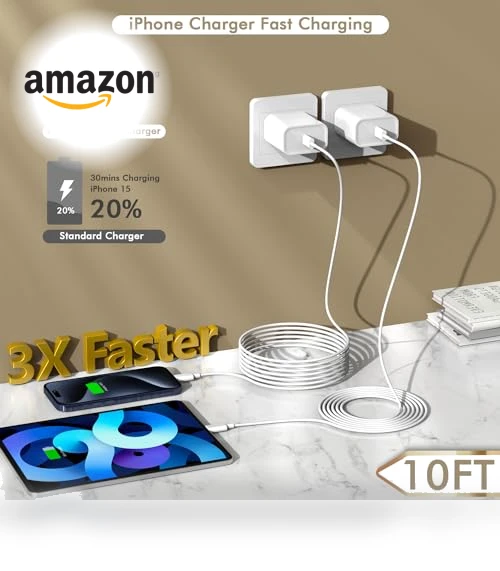 Fast Charging USB-C Cable and Wall Charger Set — Lightning, GOOD EVER TRADING LTD