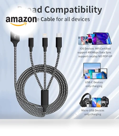 Multi Charging Cable (2Pack 4FT) — Cables, Firsting