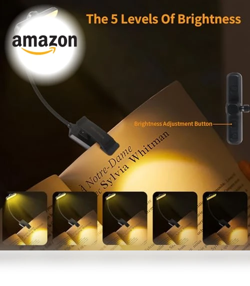 Rechargeable Book Light with 3 Color Temperatures — Reading Lights, Bsdgeclogy