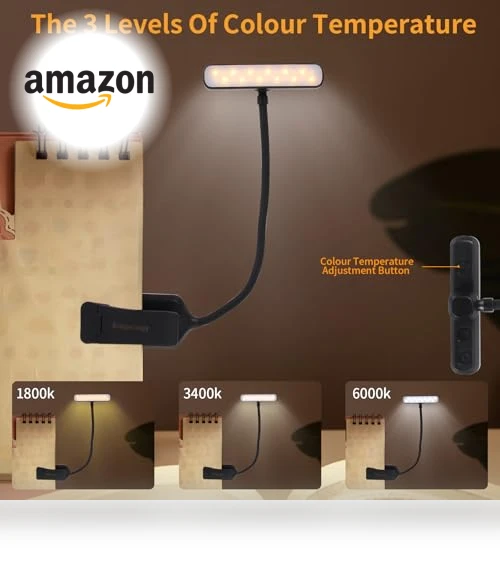 Rechargeable Book Light with 3 Color Temperatures — Reading Lights, Bsdgeclogy