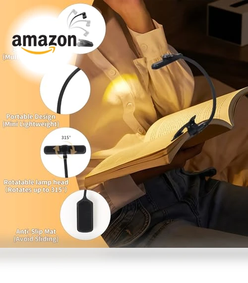 Rechargeable Book Light with 3 Color Temperatures — Reading Lights, Bsdgeclogy