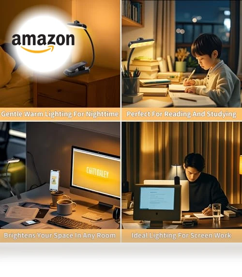 Rechargeable Book Light with 3 Color Temperatures — Reading Lights, Bsdgeclogy