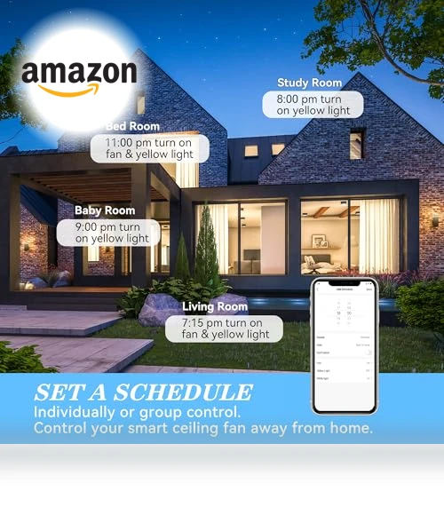 Smart Ceiling Fan with Lights — Ceiling Fan Wall Controls, SMAAIR