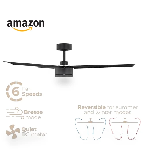 Smart Indoor and Outdoor 52in 3-Blade Ceiling Fan — Ceiling Fans & Accessories, East Grove Home