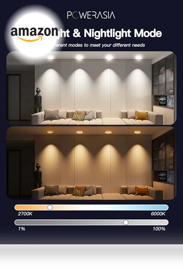 Smart LED Recessed Lighting with RGB Back Light — LED, POWERASIA