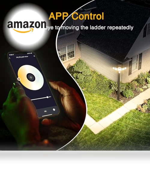 Smart LED Security Lights Motion Sensor Outdoor 5 Heads — Outdoor Security & Flood Lighting, Onforu