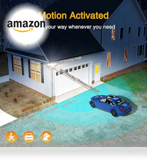 Smart LED Security Lights Motion Sensor Outdoor 5 Heads — Outdoor Security & Flood Lighting, Onforu