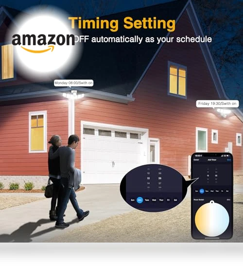 Smart LED Security Lights Motion Sensor Outdoor 5 Heads — Outdoor Security & Flood Lighting, Onforu