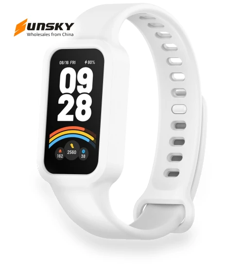 Solid Color Soft Silicone Integrated Watch Band — Fitness Bands, Xiaomi