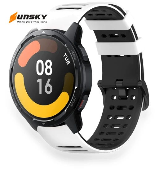 Hollow Three Rows Hole Two Color Silicone Watch Band — Watch Accessories, Xiaomi
