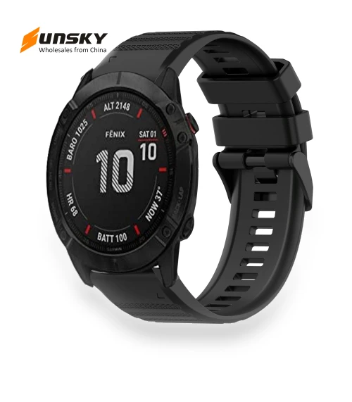 Horizontal Texture Silicone Watch Band — Watch Accessories, Garmin
