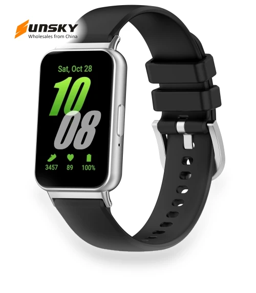 Metal Connector Liquid Glossy Silicone Watch Band — Bands, Samsung