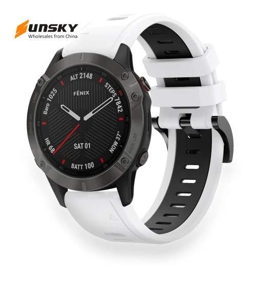 Two-Color Sports Silicone Watch Band — Watch Accessories, Garmin