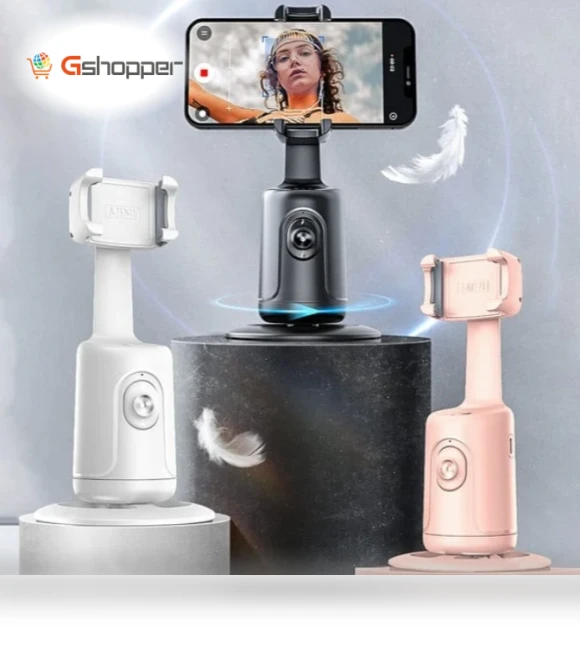 360 Rotation Auto Face Tracking AI Camera Phone Holder — Webcam Accessories