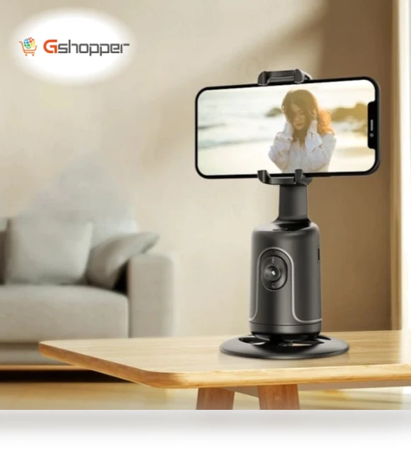 360 Rotation Auto Face Tracking AI Camera Phone Holder — Webcam Accessories