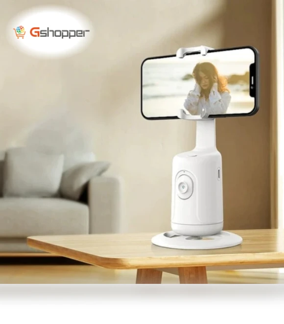 360 Rotation Auto Face Tracking AI Camera Phone Holder — Webcam Accessories